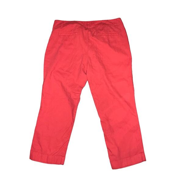 New York & Company Coral Linen Blend Capri - Size 8 - Picture 2 of 7